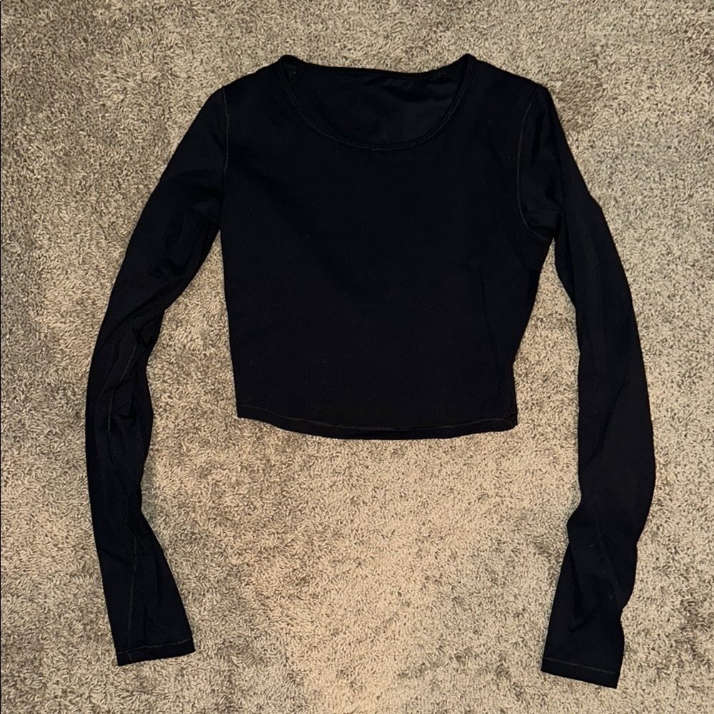 Lululemon Athletica Black Fitted Crop Top